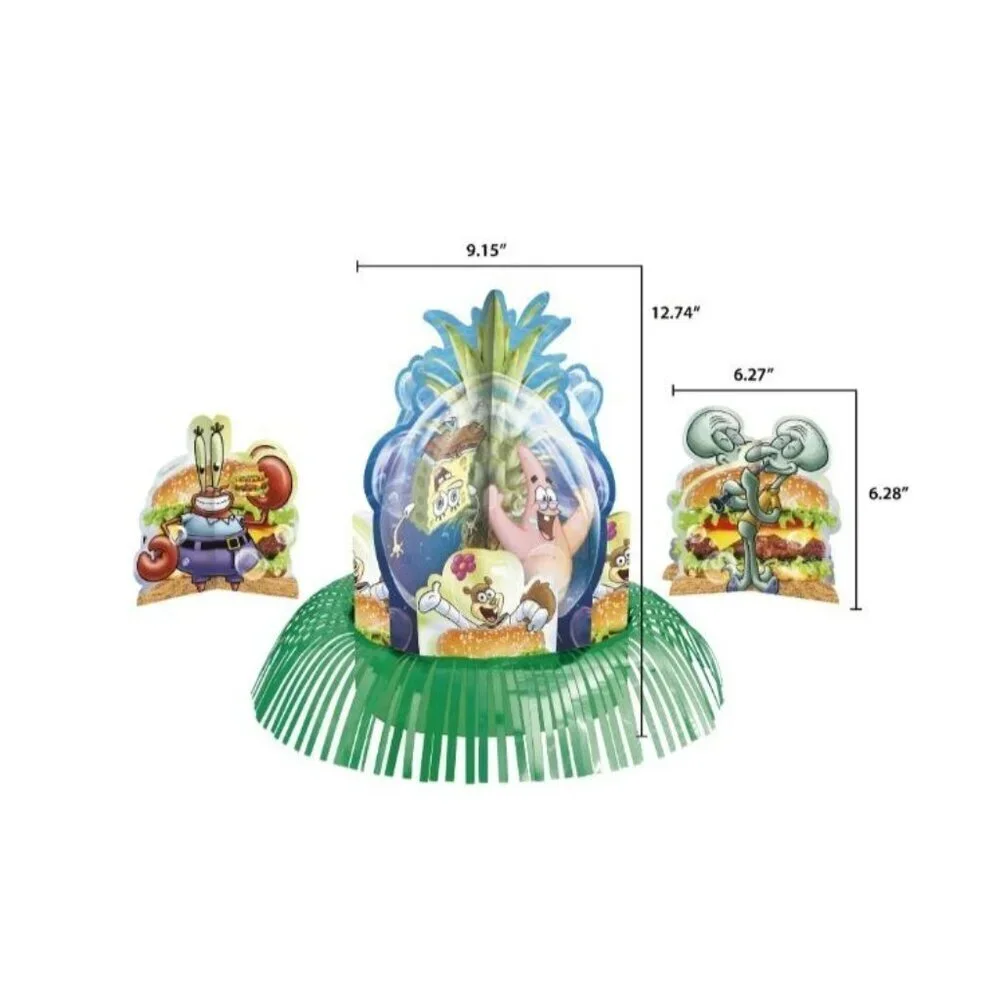 Nickelodeon 3 Piece SpongeBob Birthday Celebration Table Decorating Kit NEW